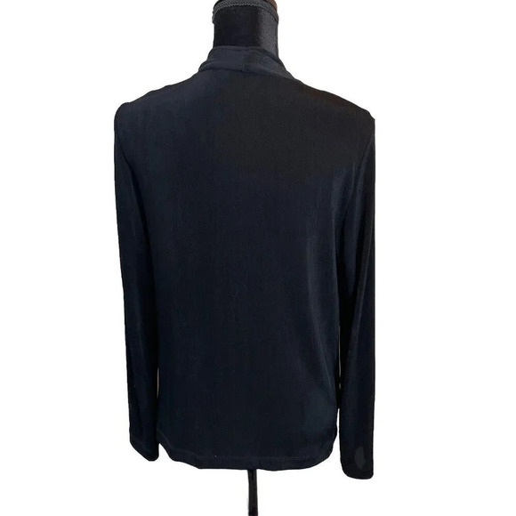 Wear it Women’s 1 US Medium Black Open Cardigan Slinky Gold Embroidered VTG - Picture 2 of 9